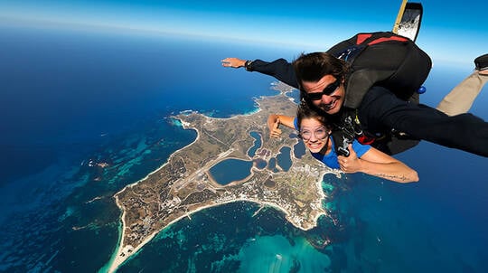 10,000ft Tandem Skydive Over Rottnest Island with Ferry Pass