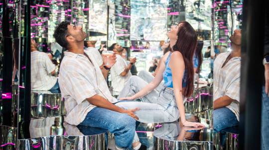 Mirror Bar Entry with Drink in Surfers Paradise
